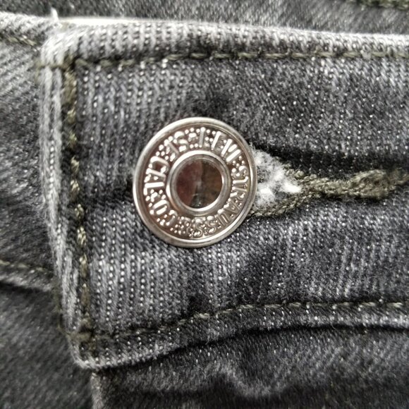 Levis Jeans Womens 29 711 Faded Black Stretch Distressed Low Rise Skinny - Picture 6 of 16